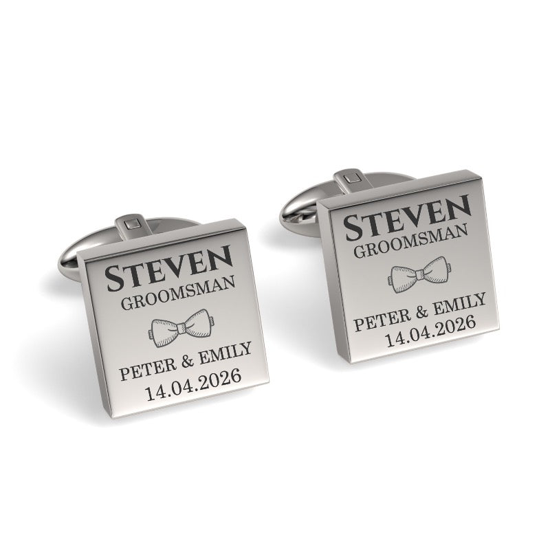The Jones Engraved Wedding Cufflinks