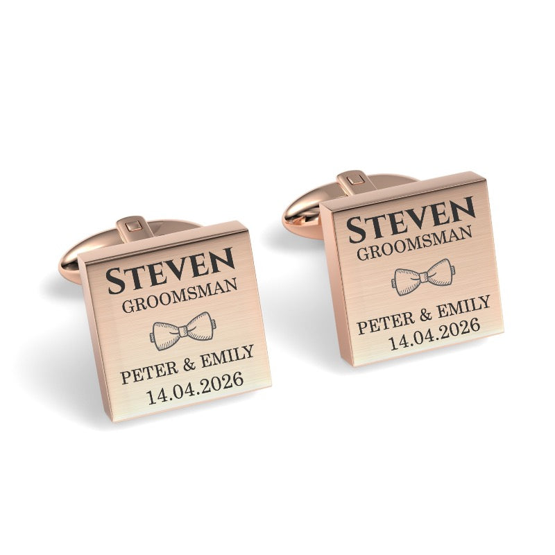 The Jones Engraved Wedding Cufflinks