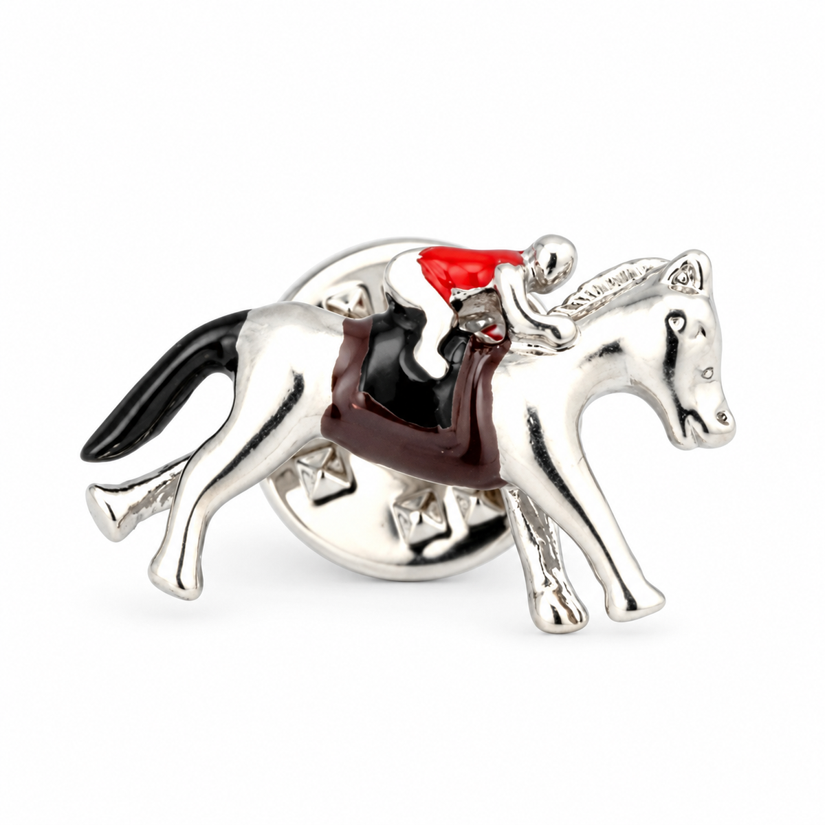 Horse and Jockey Lapel Pin Colour