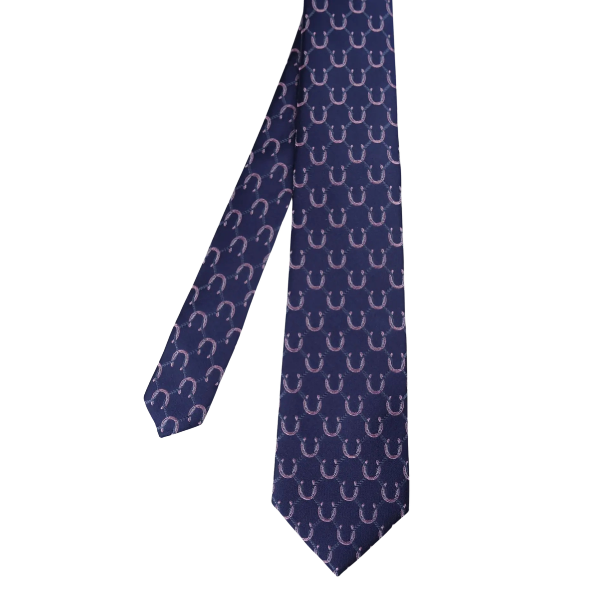 Navy Horseshoe Chain Tie
