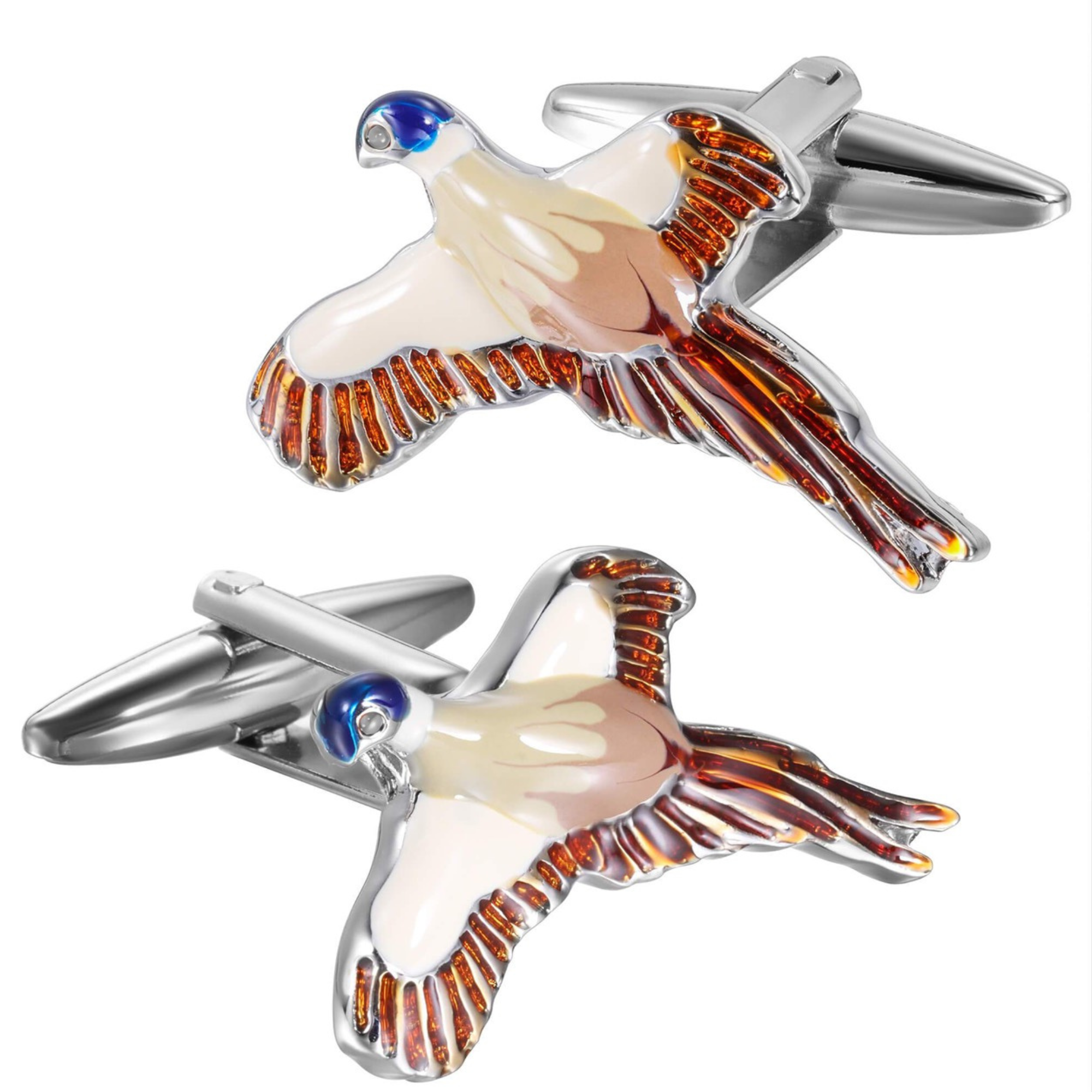 Flying Pheasant Enamel Cufflinks