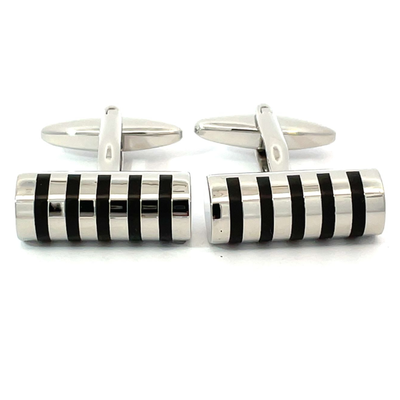 Smokey Grey Stripes Cufflinks