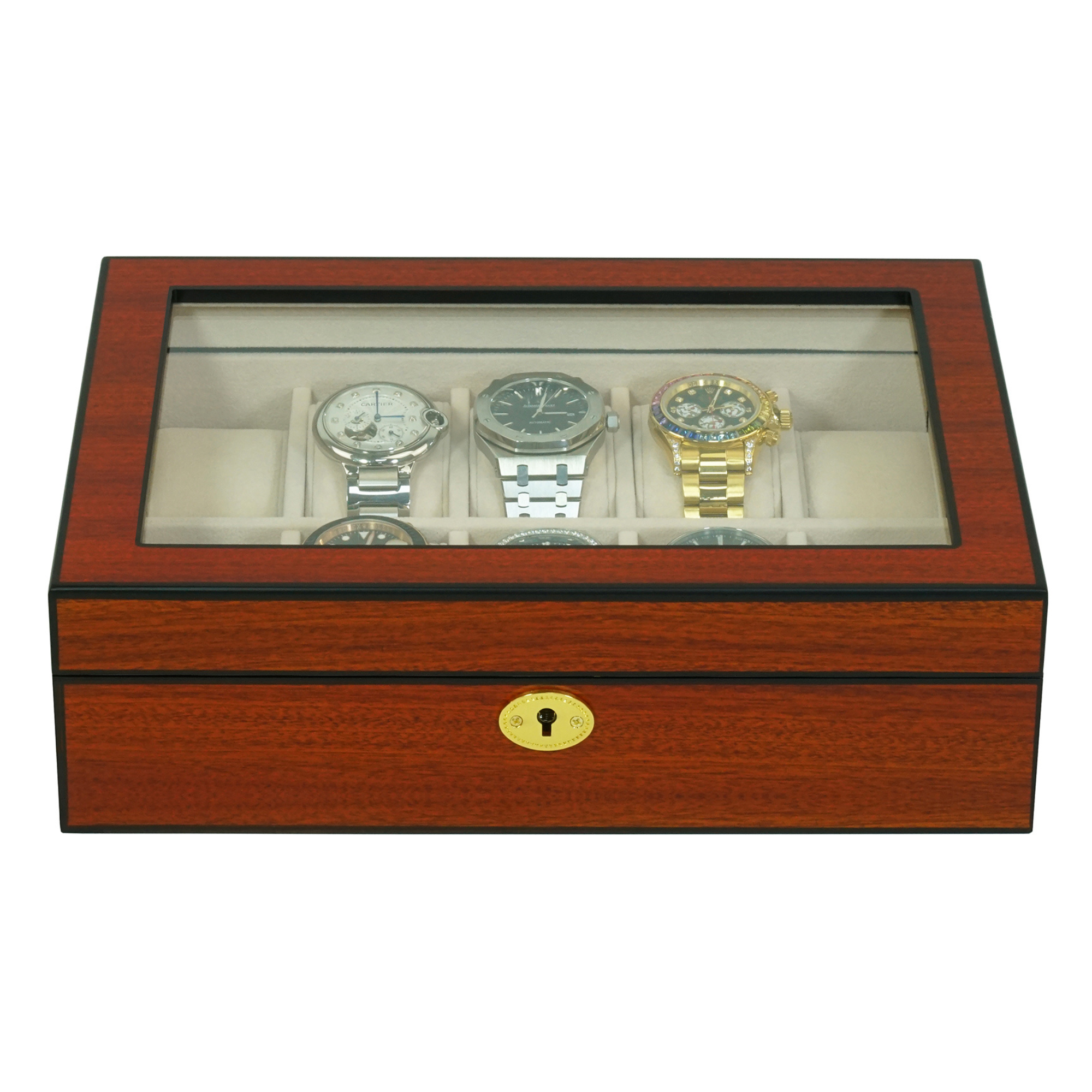 Cherry Wooden Watch Box for 10 Watches