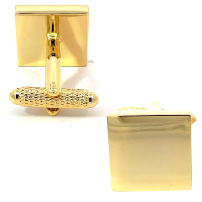 Plain Square Gilt Engravable Cufflinks
