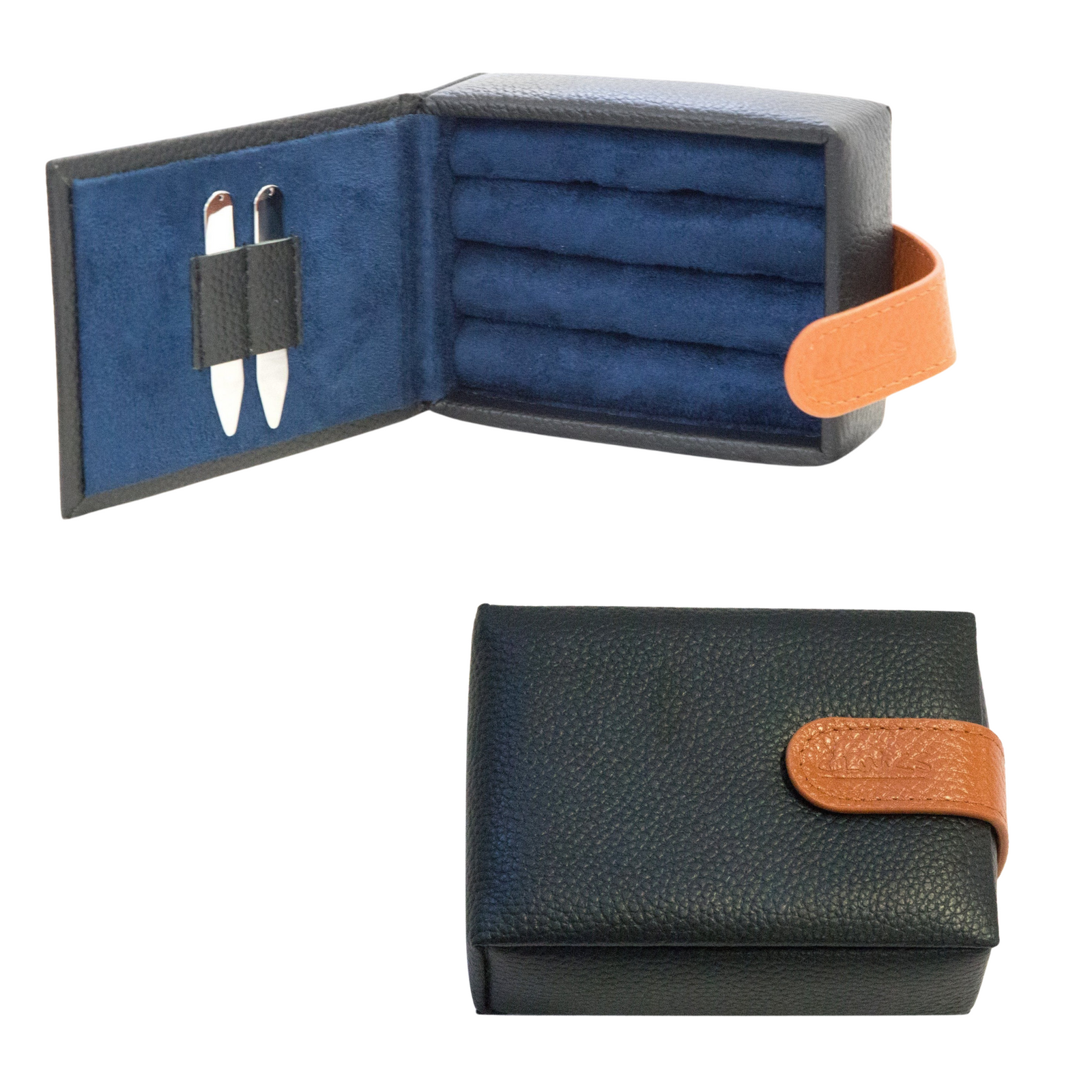 Leather Cufflink Wallet - Black