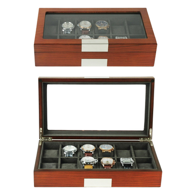 Mahogany Watch Storage Box for 12 Watches
