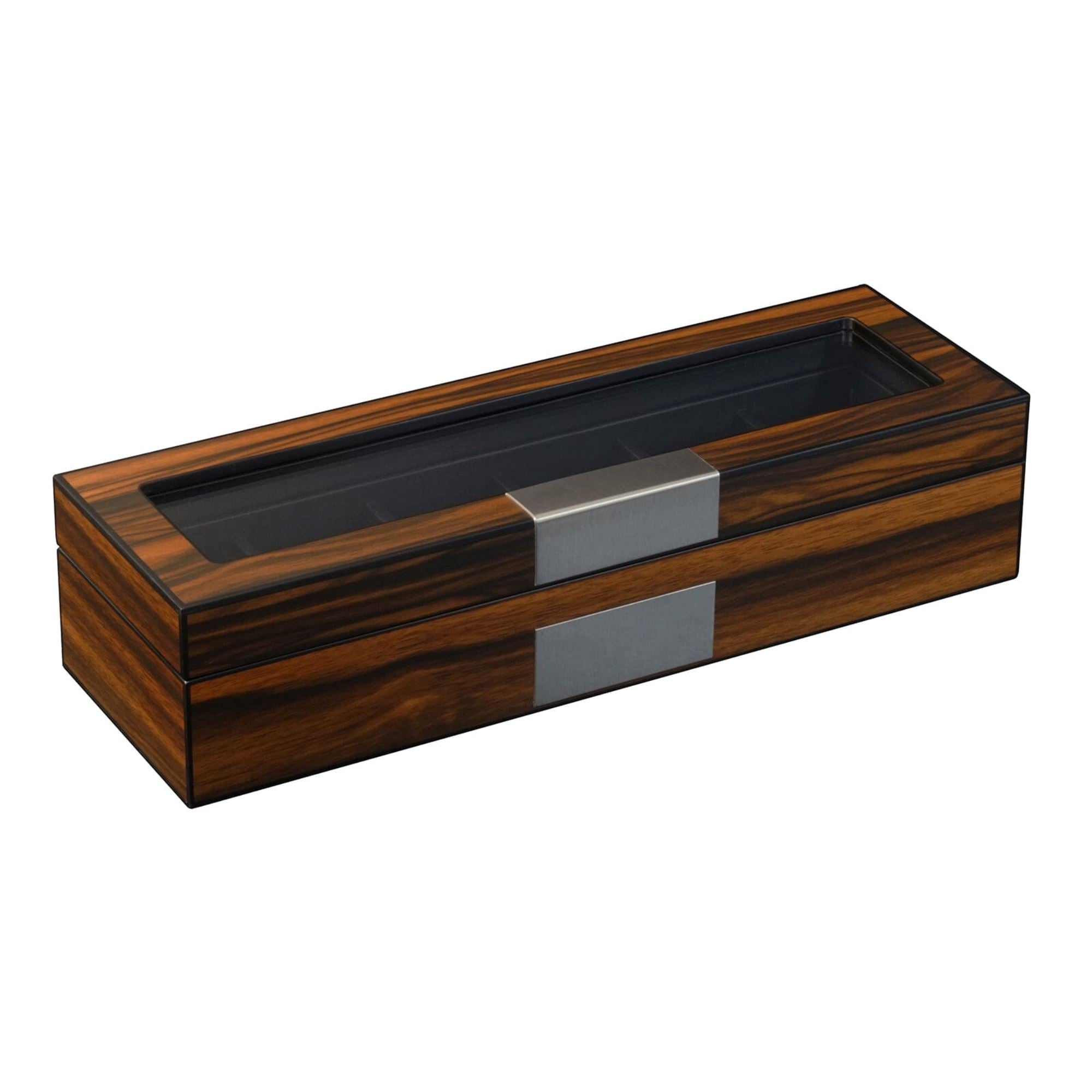 6 Slots Watch Box in Wooden Ebony Watch Boxes Clinks 