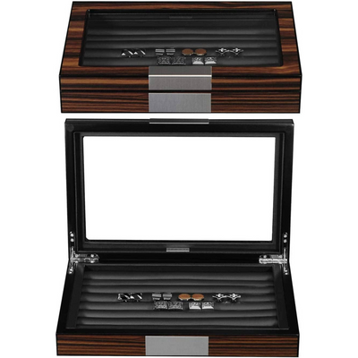 40 Pair Cufflink Box in Ebony Wood