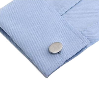 Oval Brushed Silver Engravable Cufflinks