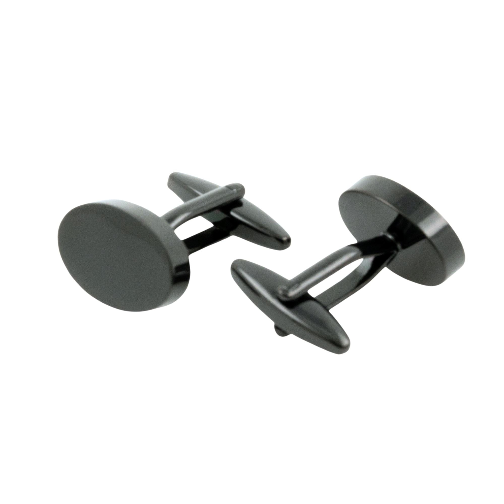 Oval Gunmetal Engravable Cufflinks Engraving Cufflinks Clinks Australia 