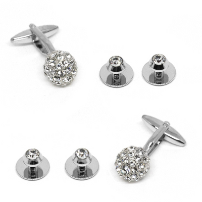 Crystal Ball Cufflinks and Stud Set