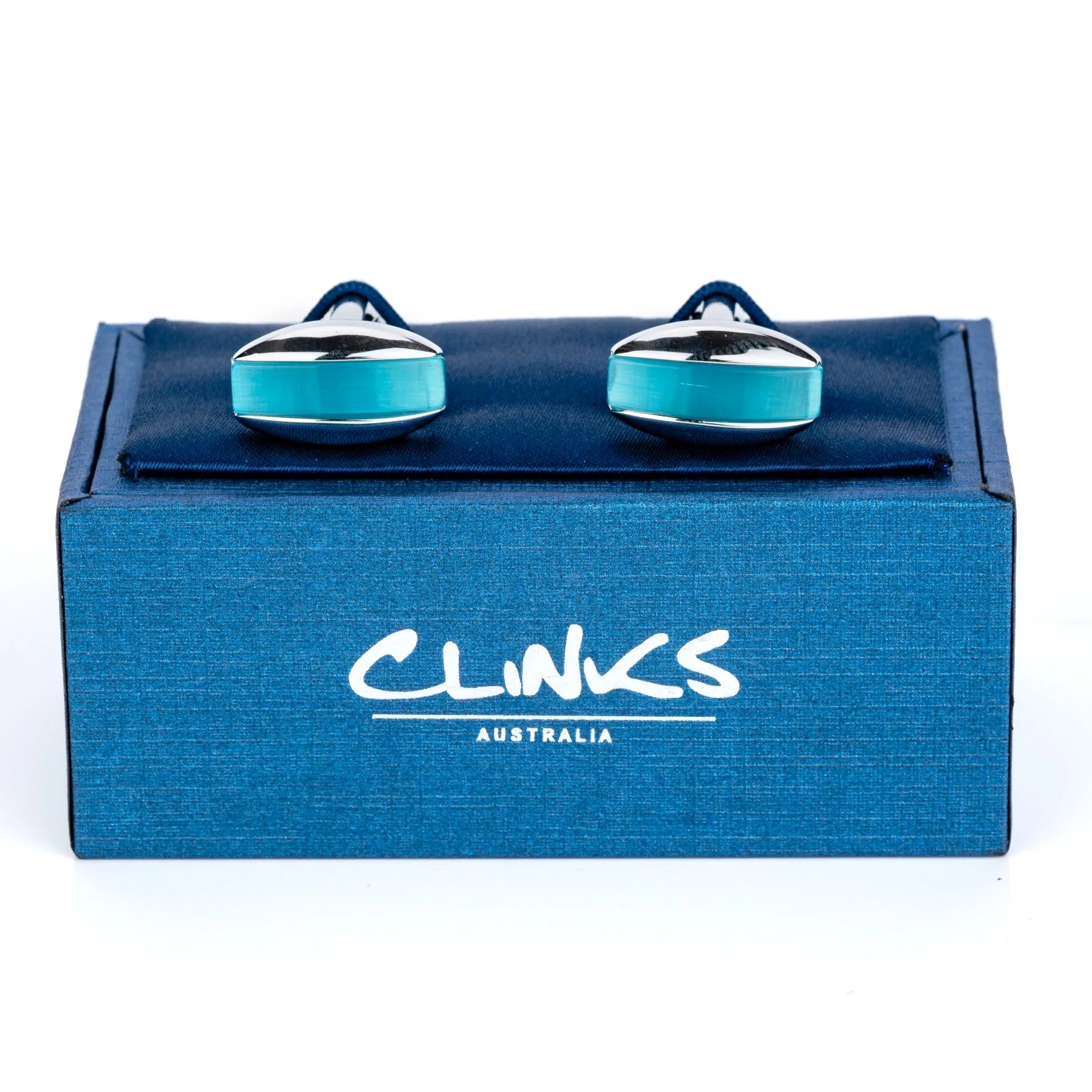 Aqua Blue Cateye Cufflinks