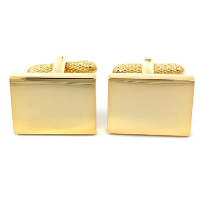 Plain Rectangular Gilt Engravable Cufflinks