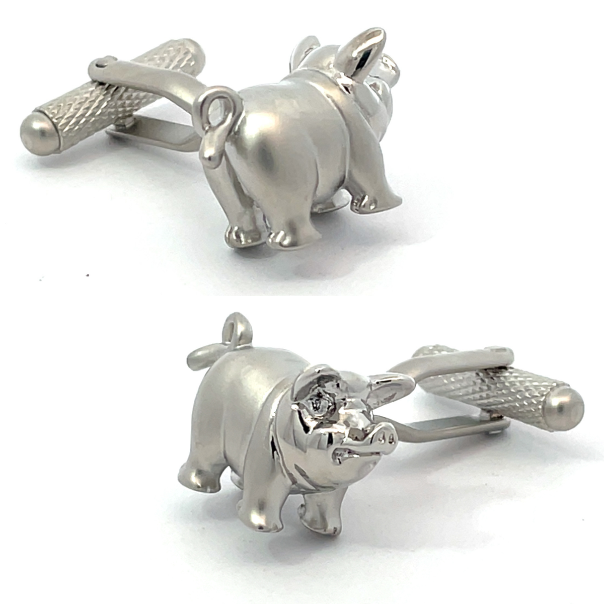 Cute Fat Pig Silver Cufflinks