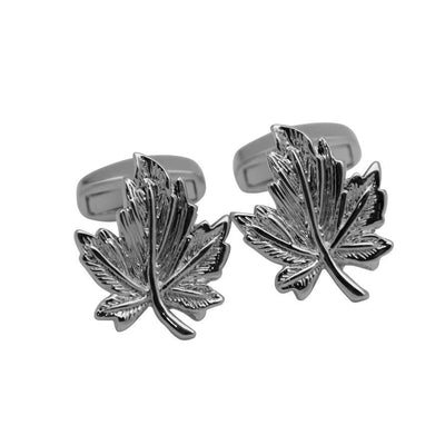 Silver Canadian Maple Leaf Cufflinks