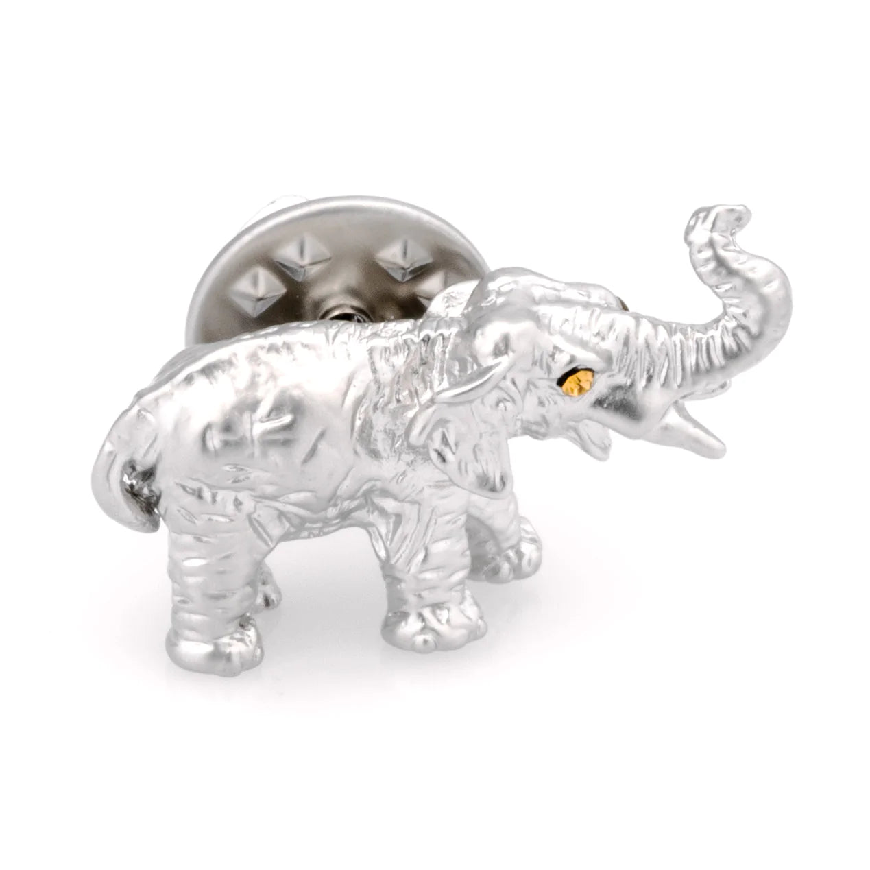 Brushed Silver Elephant Lapel Pin