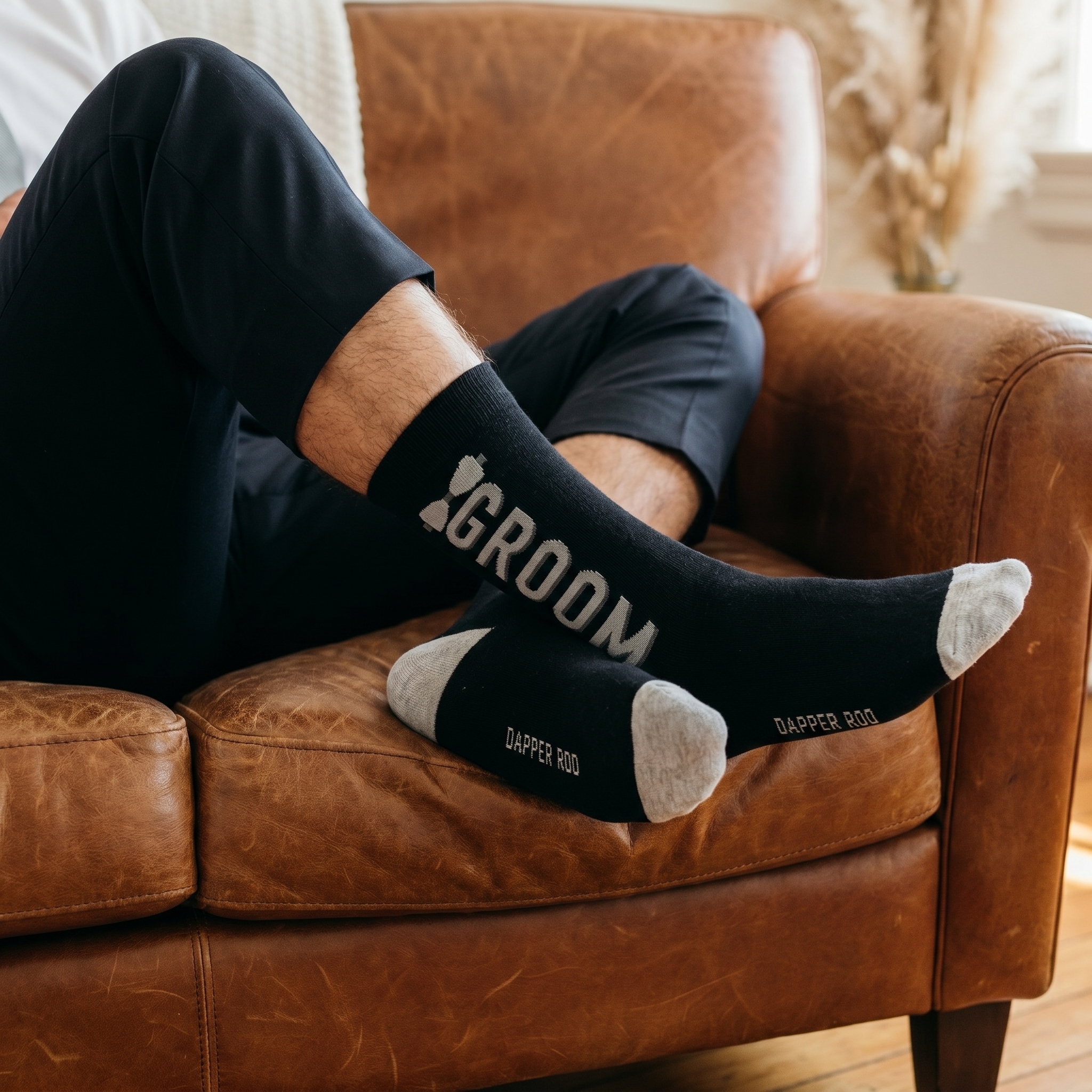 Groom Wedding Bamboo Socks by Dapper Roo lifestyle image