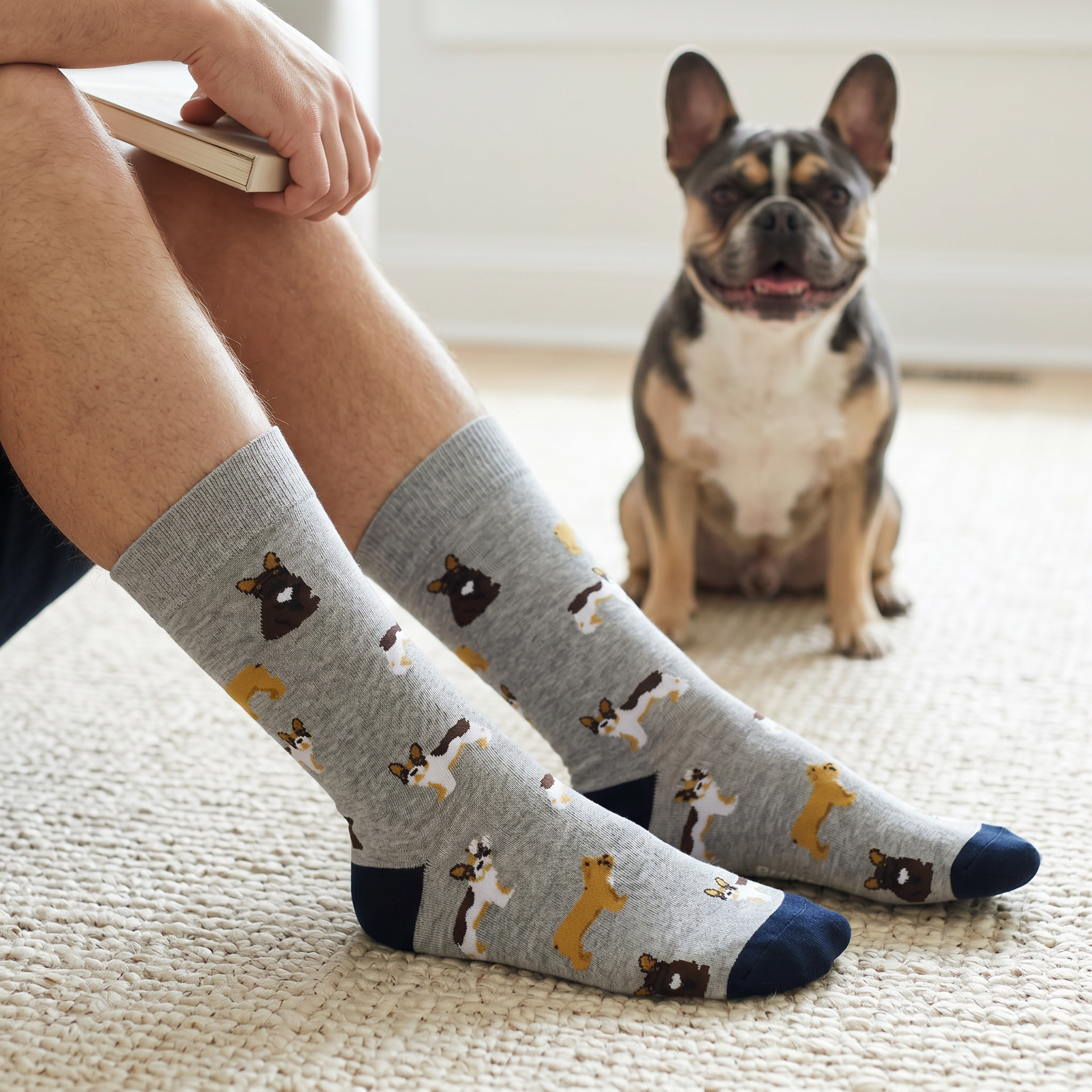 French Bulldog Socks by Dapper Roo lifestyle image - Nano Banana Flash #1