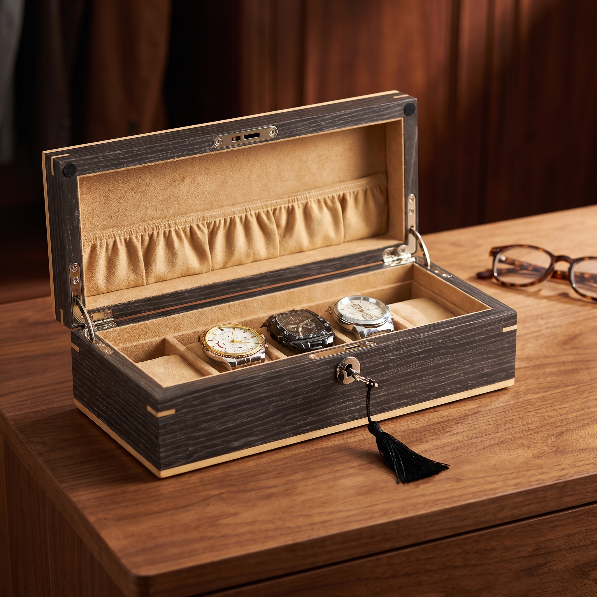 Ginko Wooden Watch Box for 5 Watches — lifestyle shot