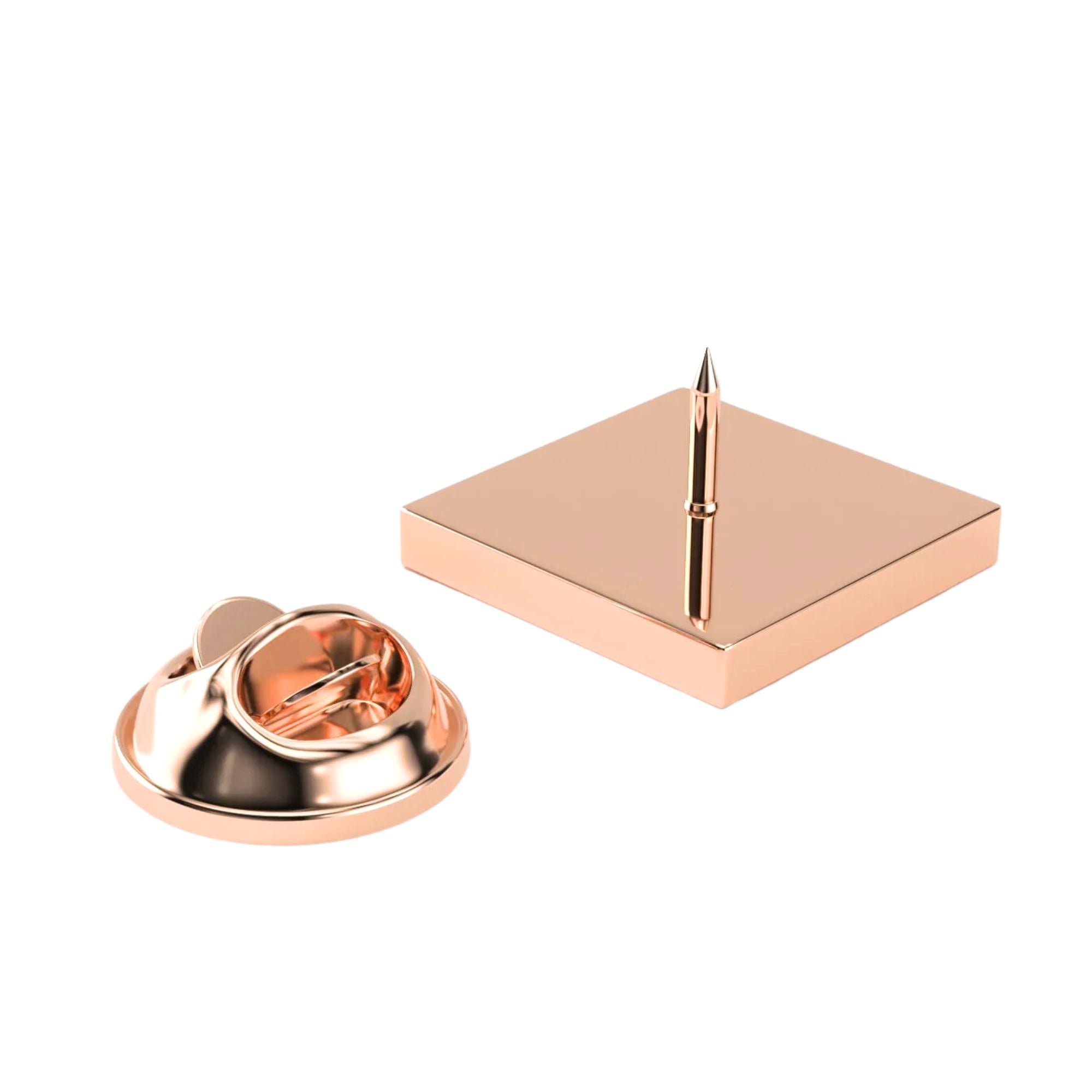 Square Rose Gold Engravable Lapel Pin Lapel Pin Clinks 