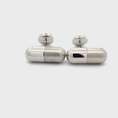 Opening Silver Capsule Cufflinks