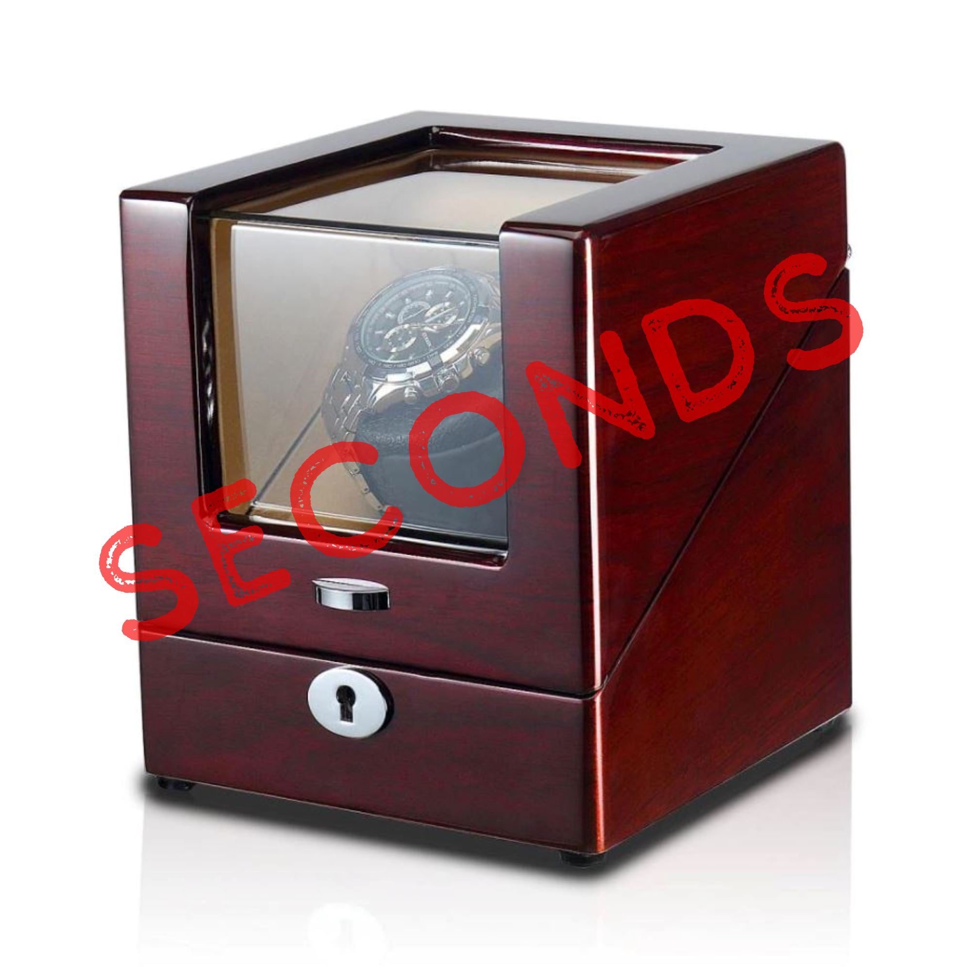Seconds - Waratah Watch Winder Box for 1 Watch in Mahogany (g) Seconds Clinks 