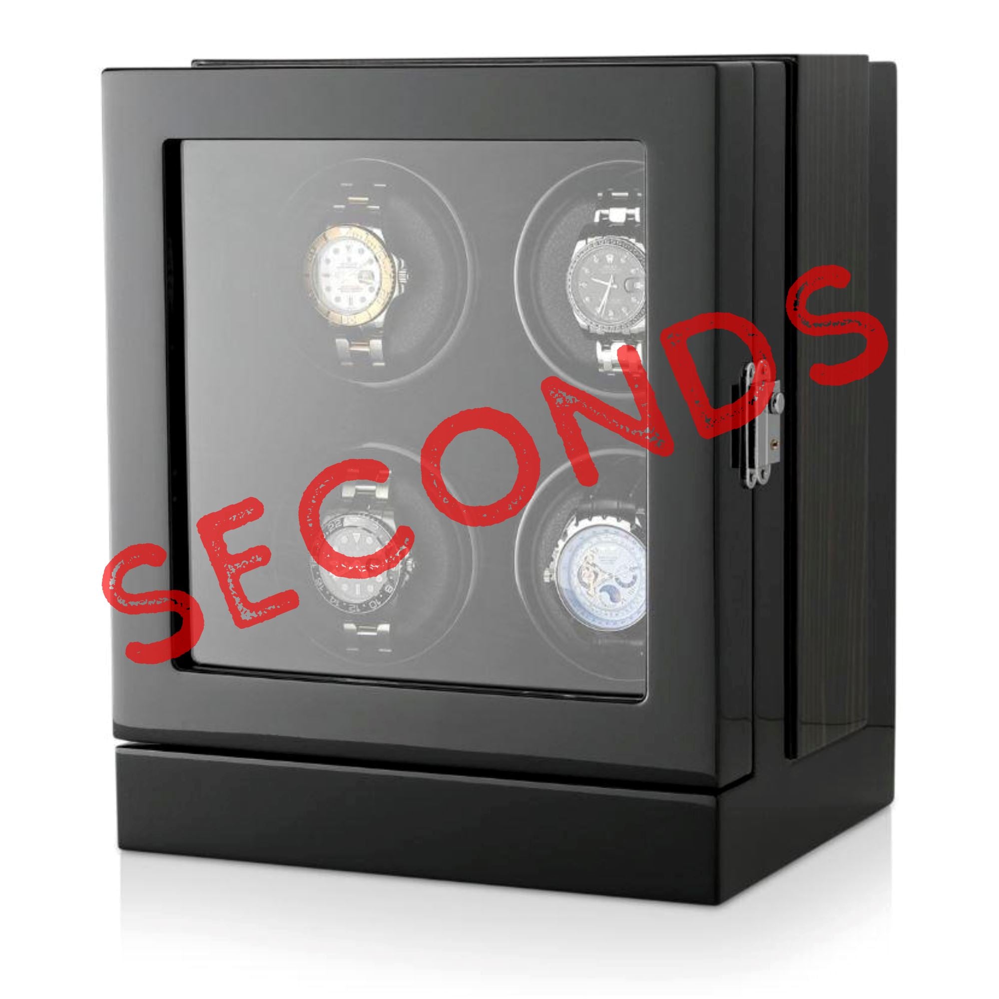 Seconds - Sydney Watch Winder Box for 4 Watches in Black (g) Seconds Clinks 