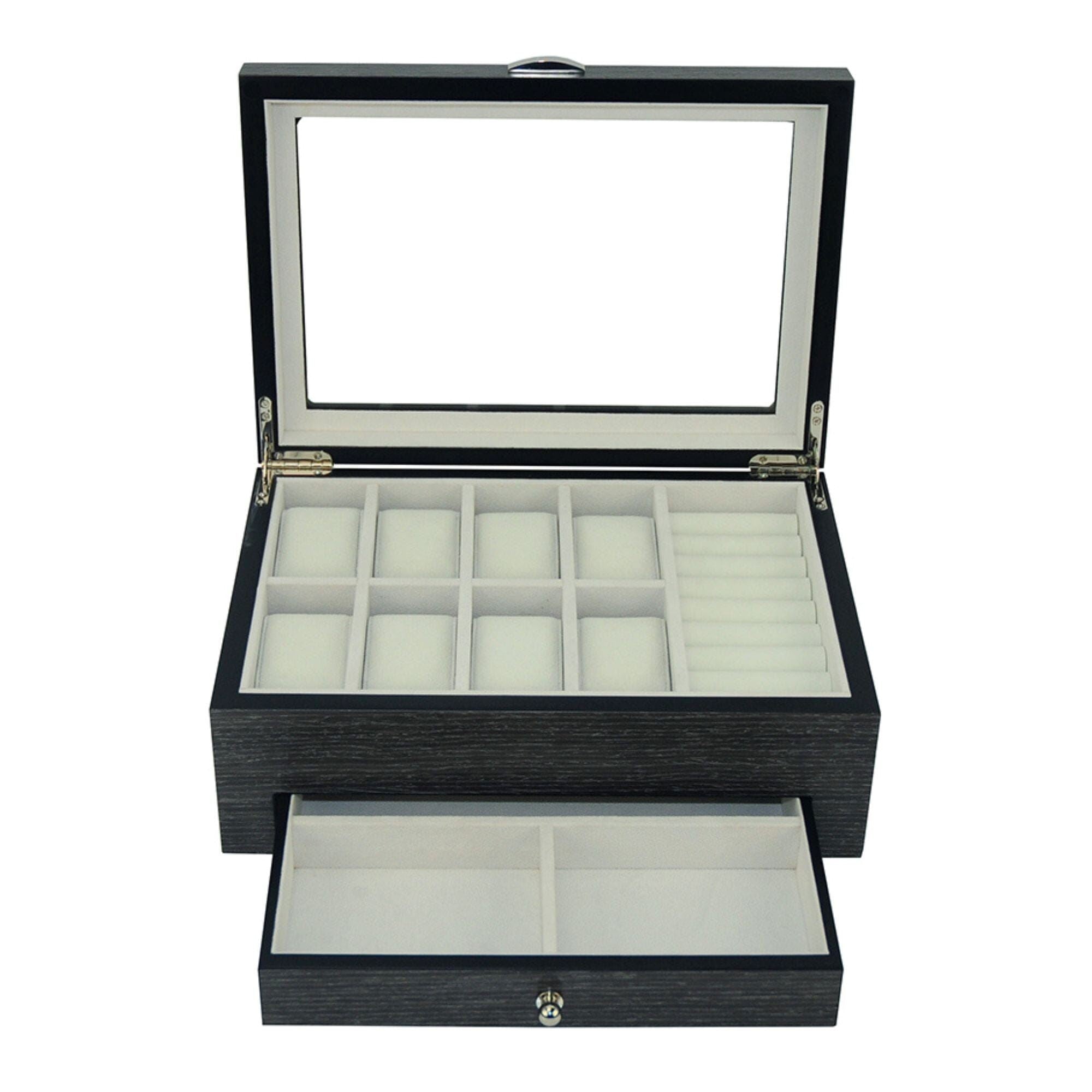 Seconds - Ginko Wooden Cufflink Watch Box with a Drawer (A) Seconds Clinks 