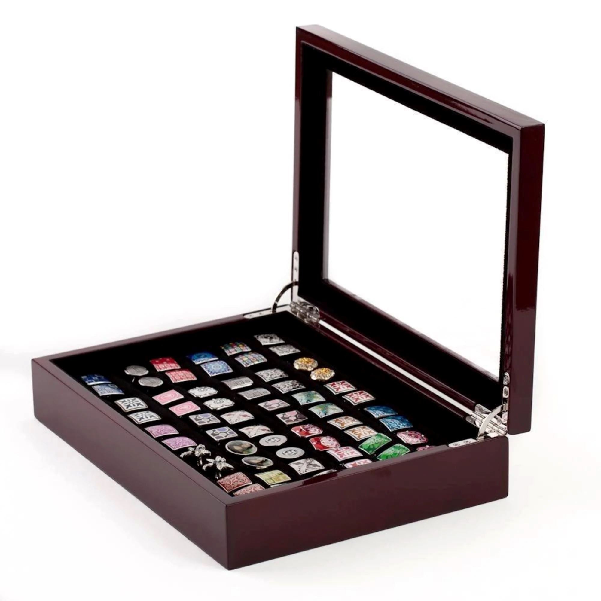 Seconds - 36 Pair Mahogany Cufflink Box Seconds Clinks Australia 