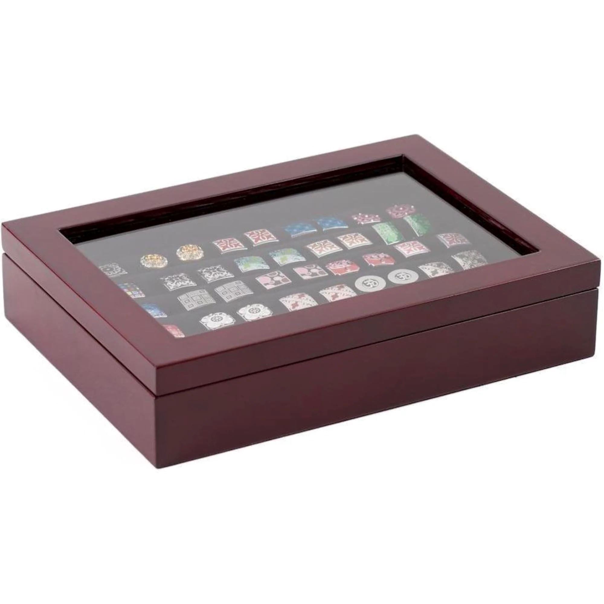 Seconds - 36 Pair Mahogany Cufflink Box Seconds Clinks Australia 