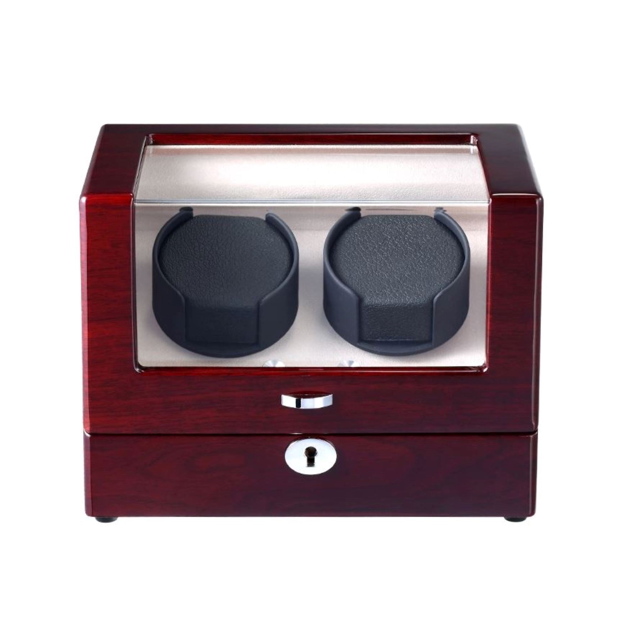Seconds - Waratah Mahogany Watch Winder Box for 2 Watches (e) Seconds Clinks 