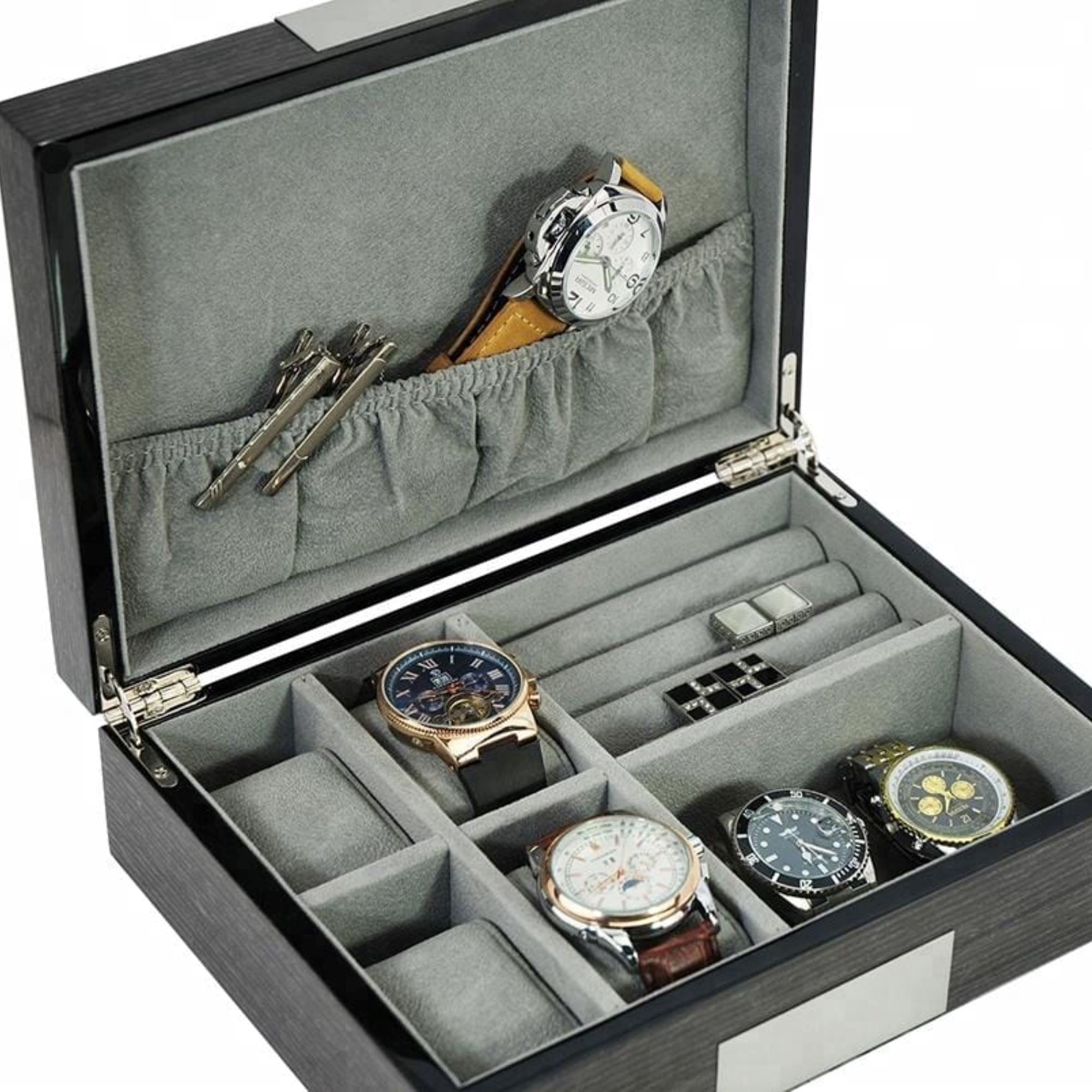 Seconds - Wenge Wooden Cufflink Watch Box (c) Seconds Clinks 
