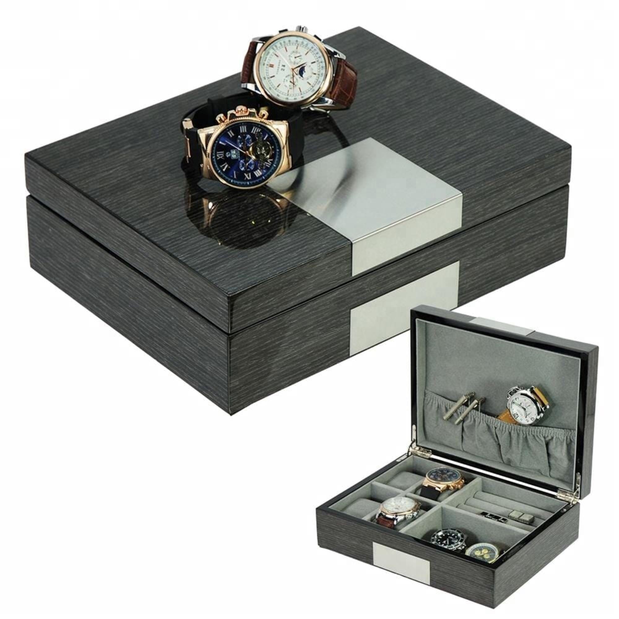 Seconds - Wenge Wooden Cufflink Watch Box (c) Seconds Clinks 