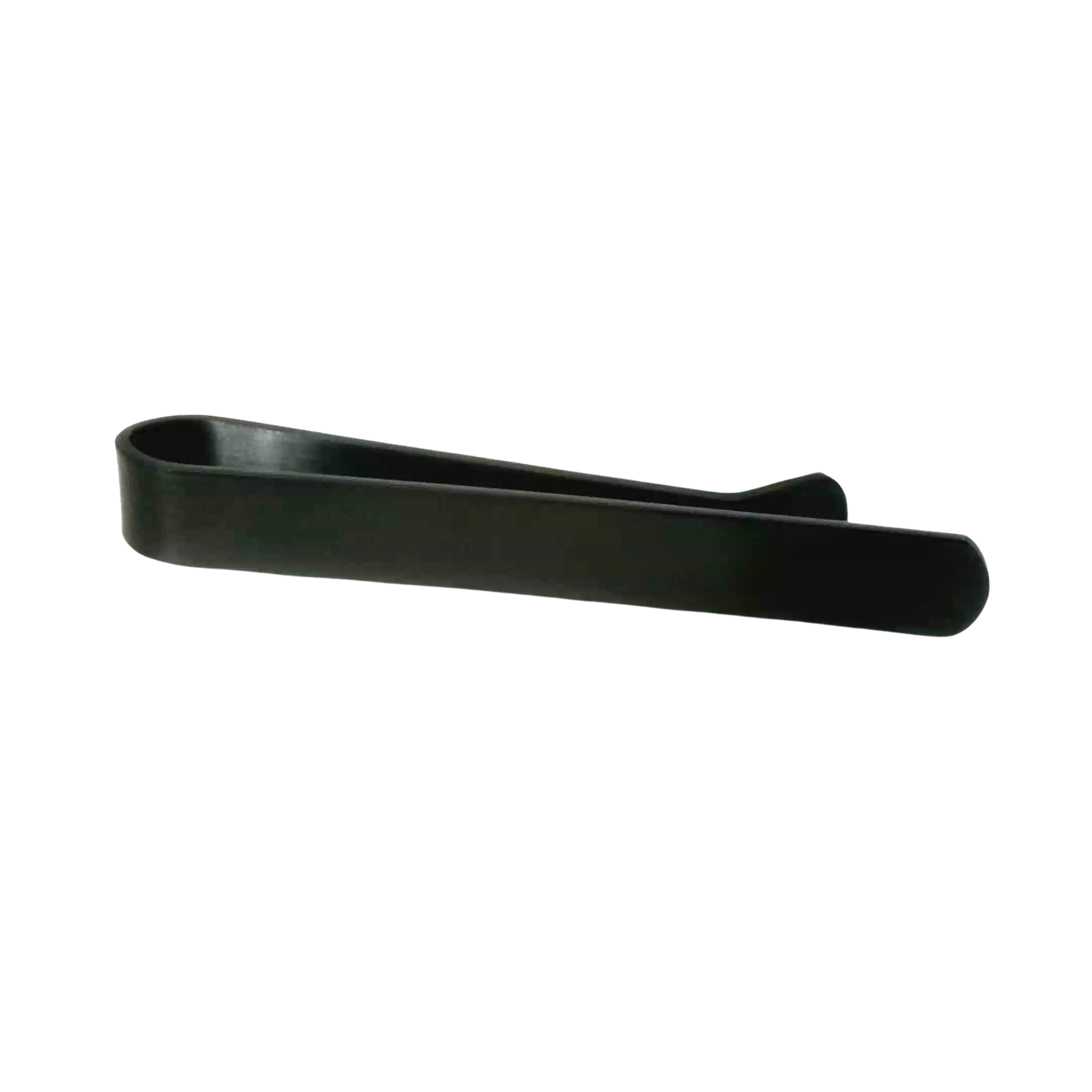 Shiny Black Tie Bar with curved end 50mm