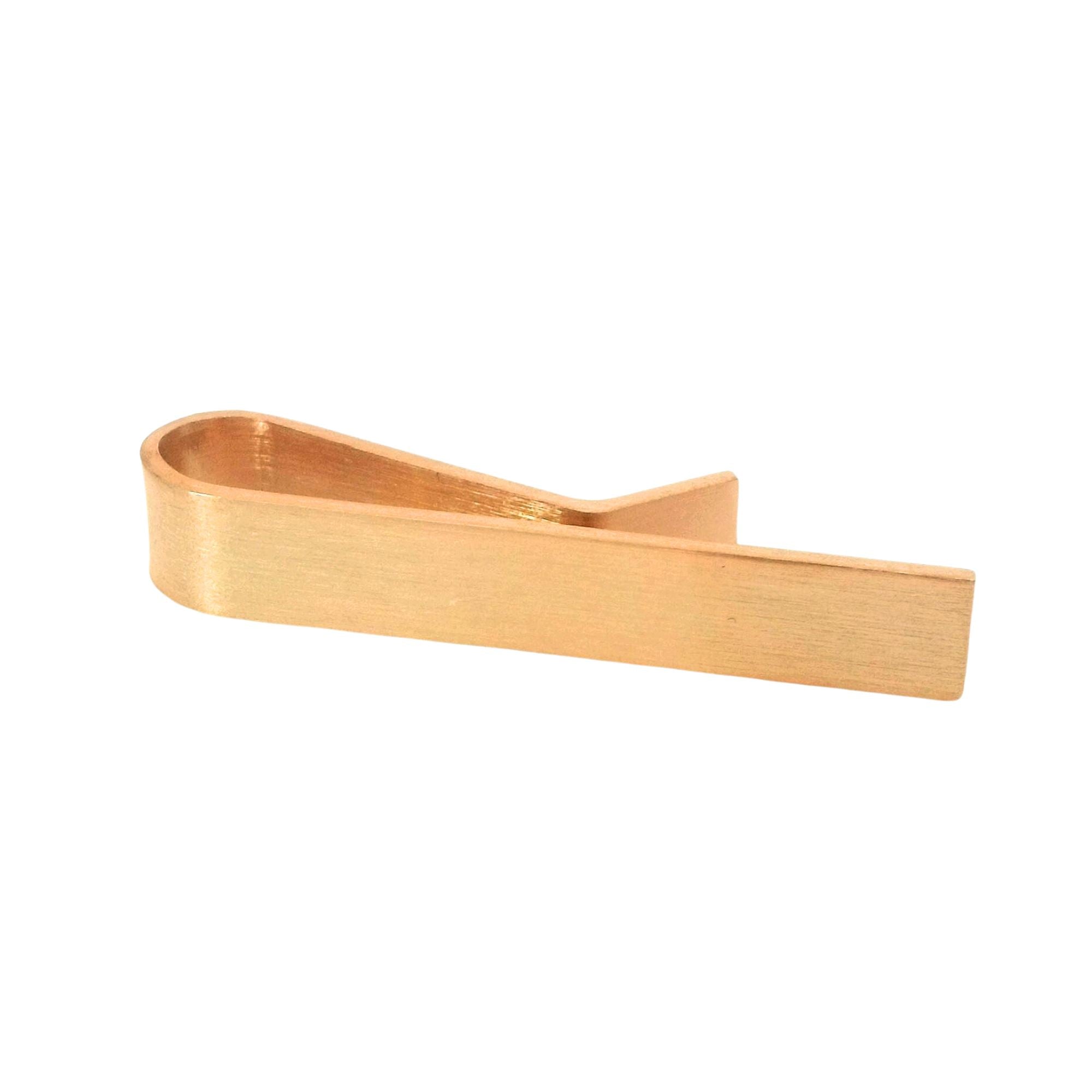 Small Brushed Rose Gold Tie Bar 40mm Tie Bars Clinks Australia 