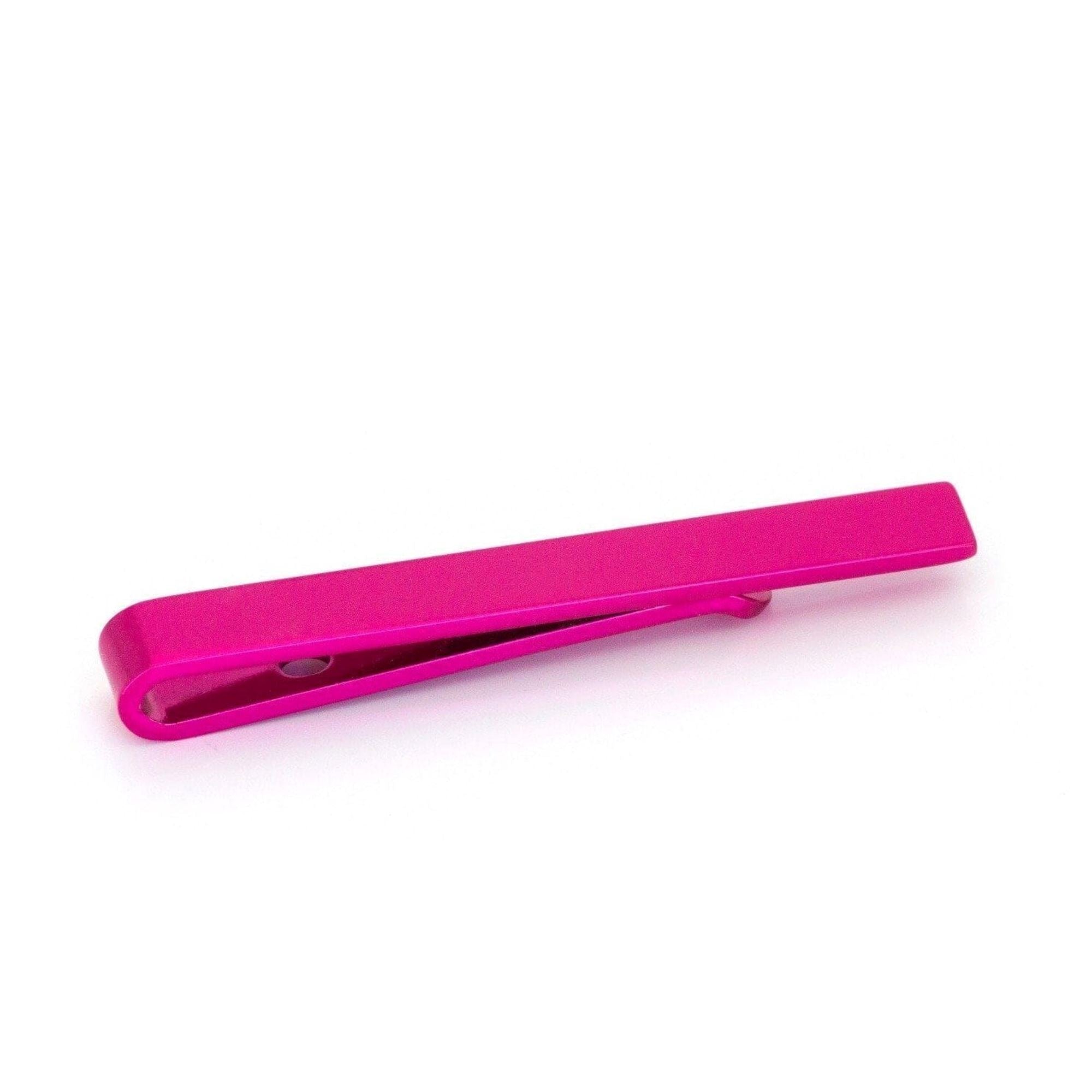 Pink Metallic Small Tie Bar Tie Clips Clinks Pink Metallic Small Tie Bar 