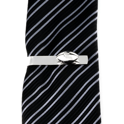 Footy / Rugby Silver Football Tie Bar