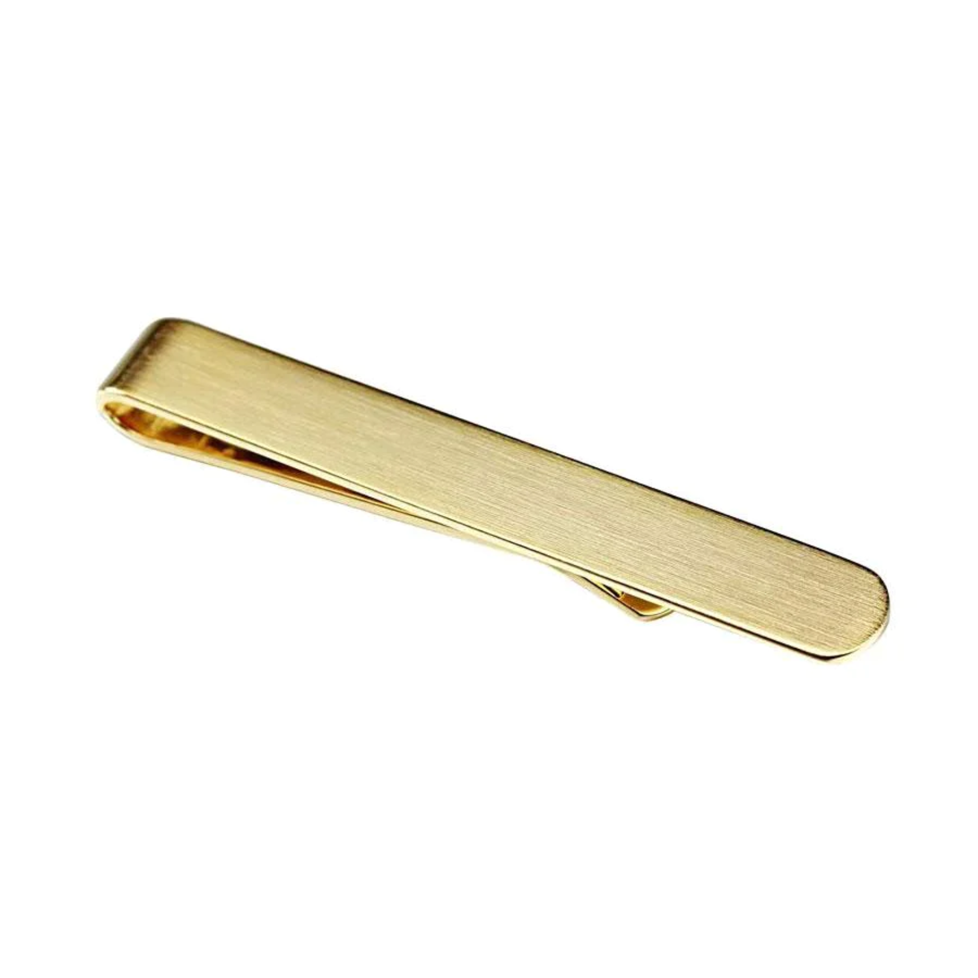 Brushed Gold Tie Bar with curved end 50mm