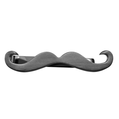 Moustache Tie Bar in Brushed Gunmetal