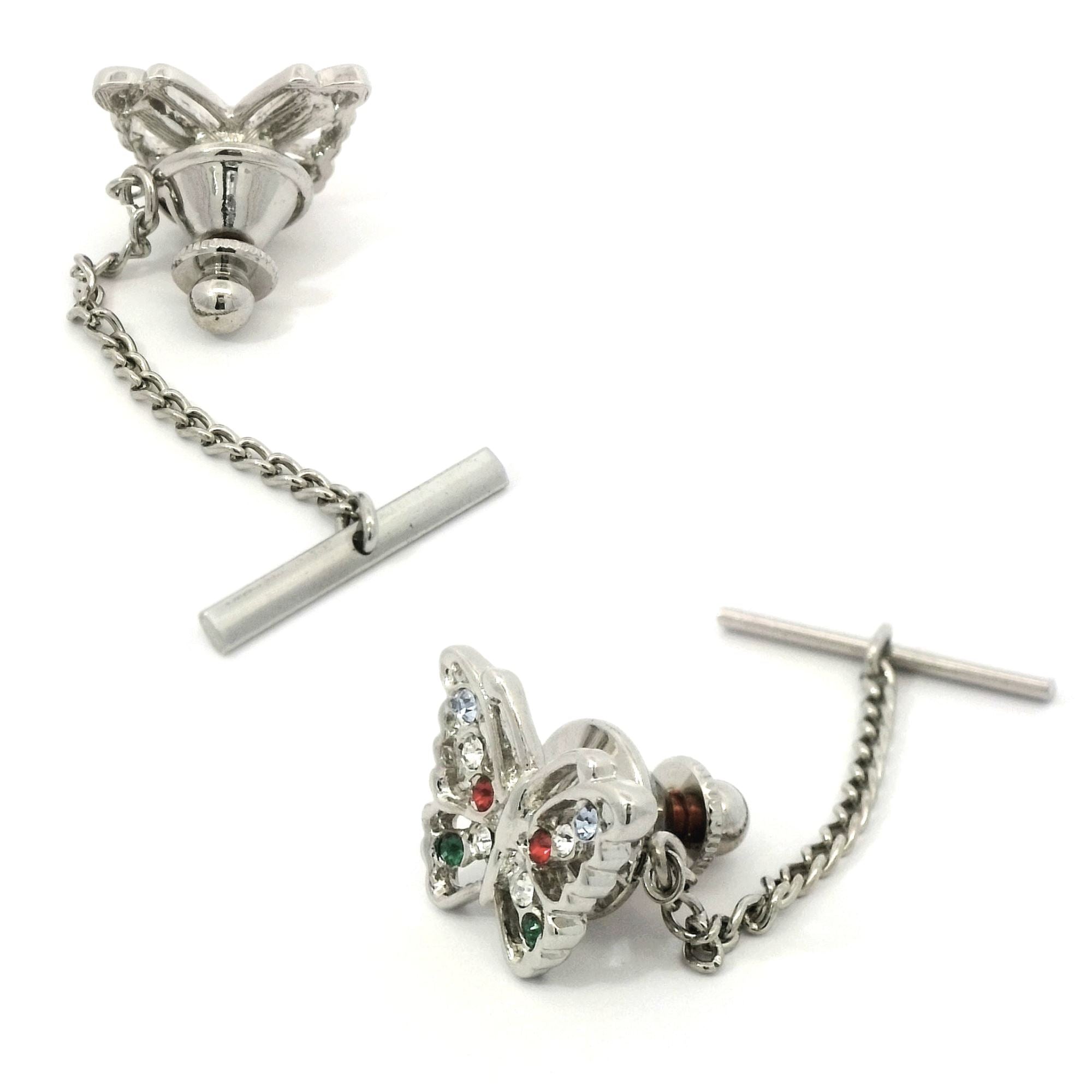 Butterfly Design Tie Pin featuring Swarovski Crystals Tie Bars Clinks 