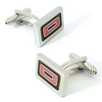 Concurrent Rings Pink Cufflinks