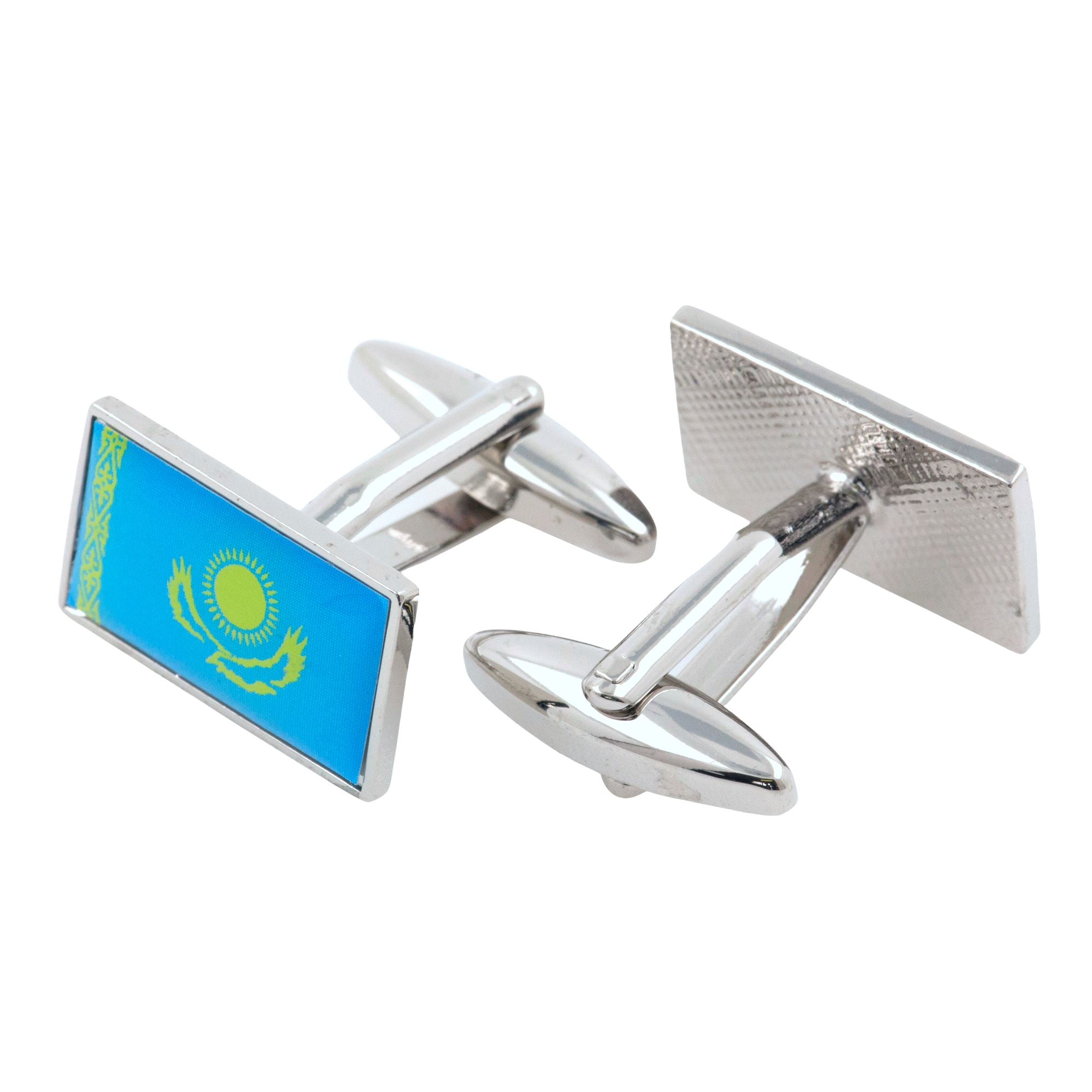 Flag of Kazakhstan Cufflinks Novelty Cufflinks Clinks 