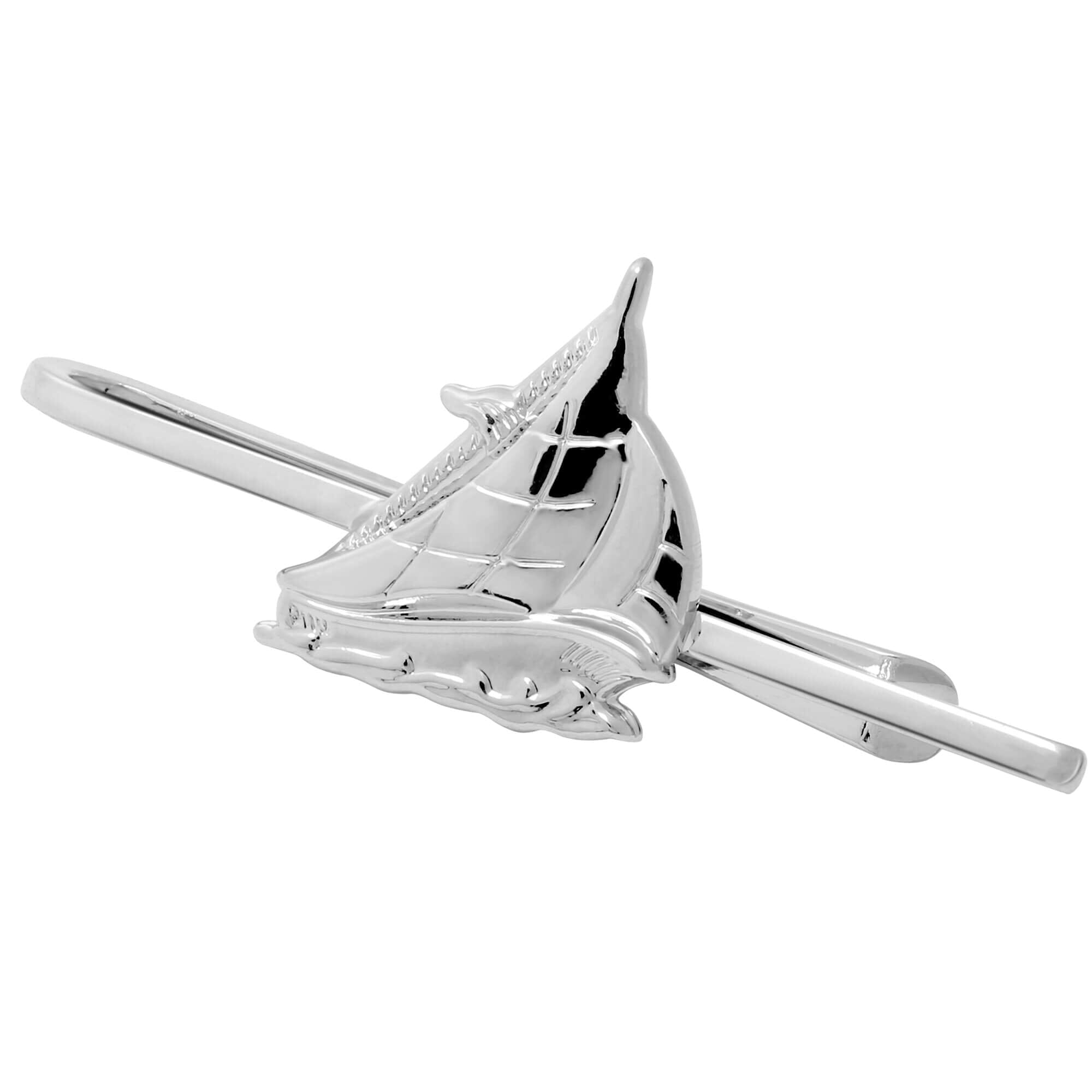 Sailing Tie Bar in Shiny Silver Tie Bars Clinks Australia 