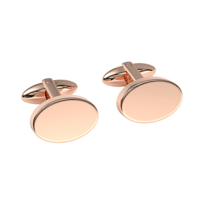 Oval Rose Gold Engravable Cufflinks