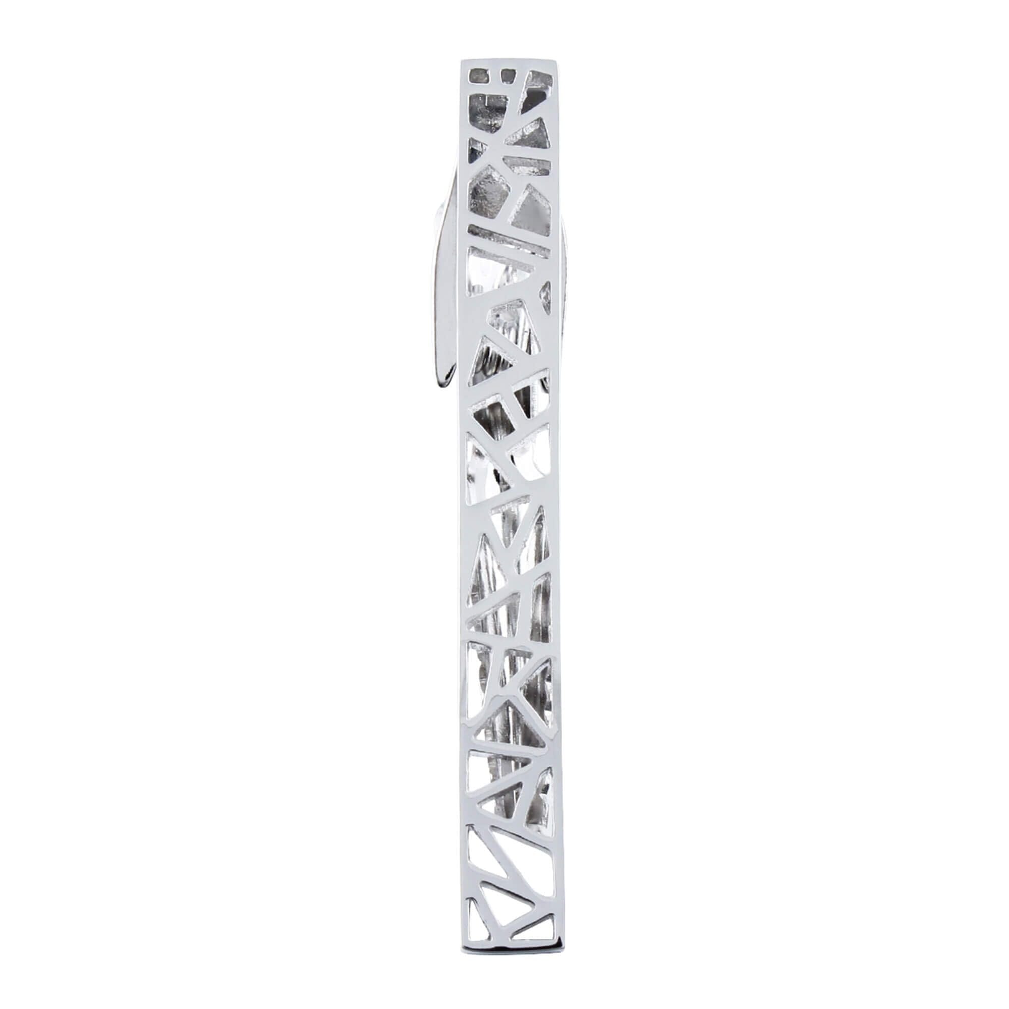 Geometric Shapes Silver Tie Clip Tie Bars Clinks Australia 