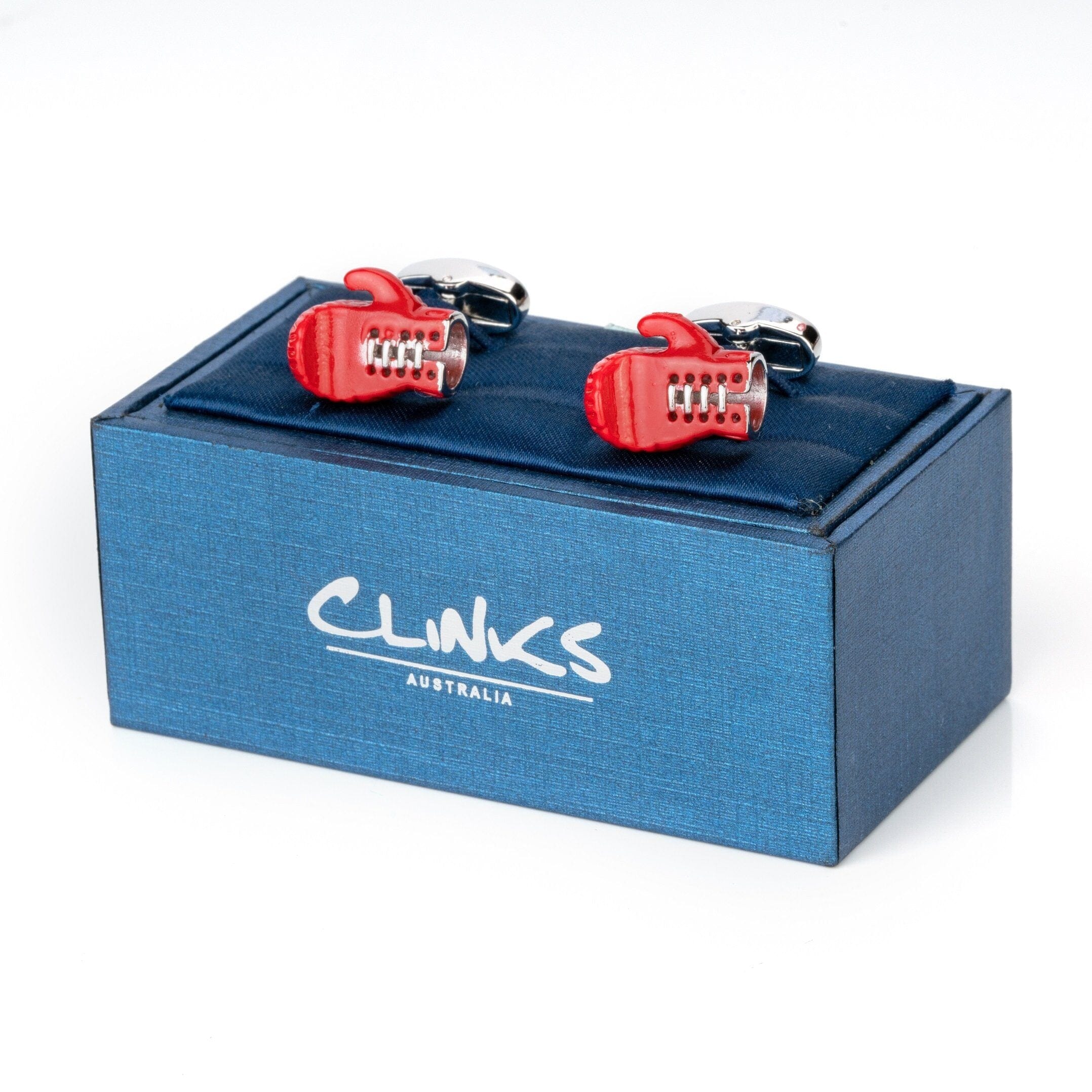 Red Boxing Gloves with Silver Laces Cufflinks Novelty Cufflinks Clinks Australia 