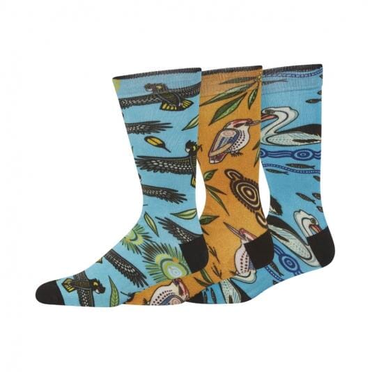 Australian Native Birds 3pk Gift Box Socks Bamboozld 