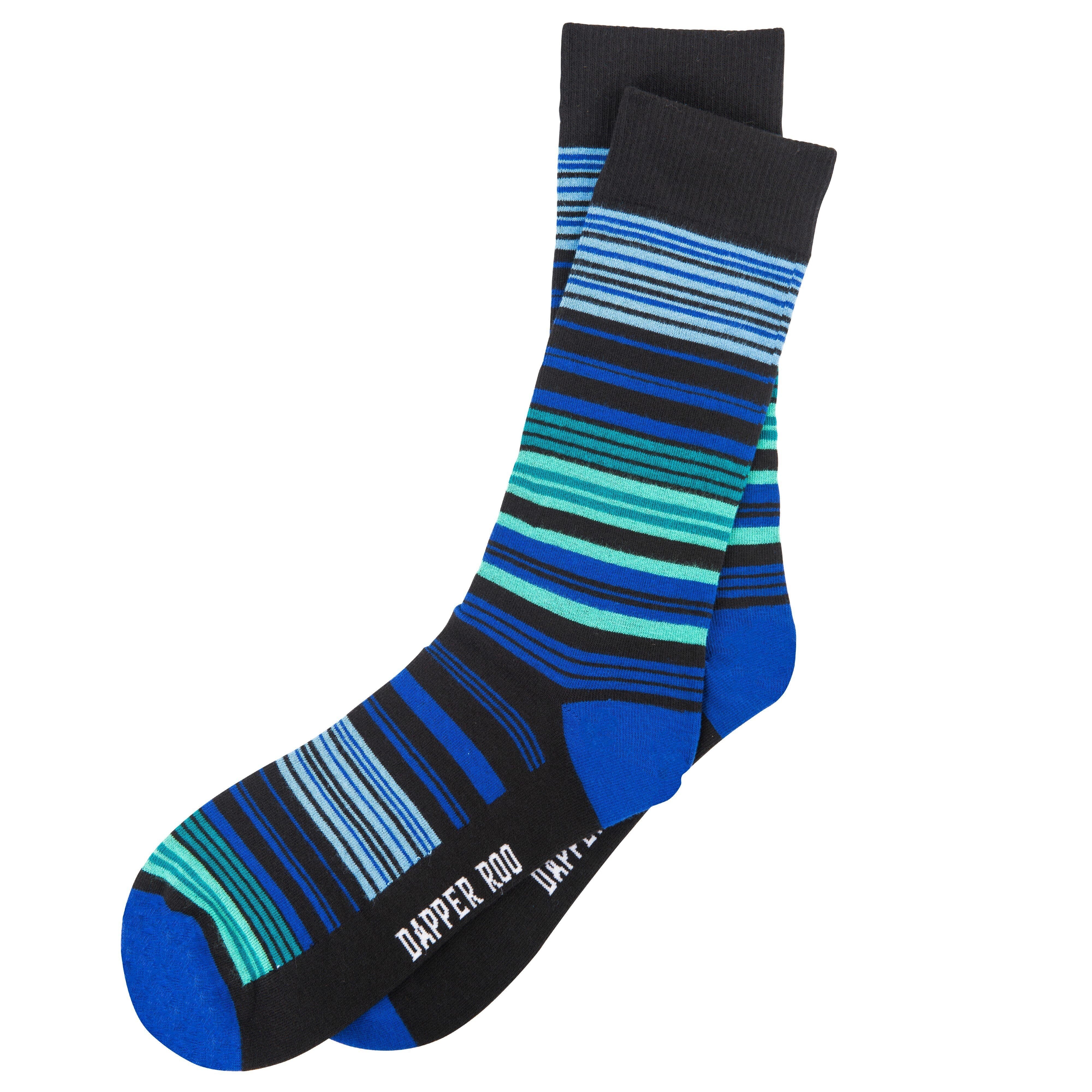 Variegated Ocean Stripe Bamboo Socks by Dapper Roo Socks Dapper Roo Default 
