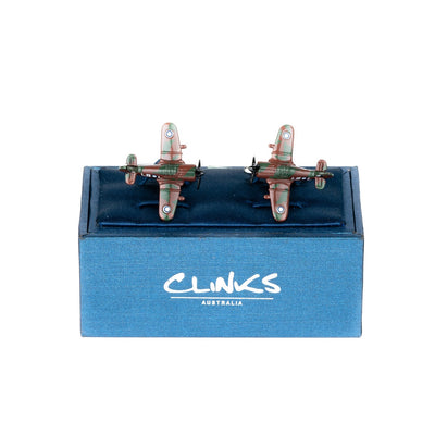 CAC Boomerang Fighter Airplane Cufflinks Camouflage