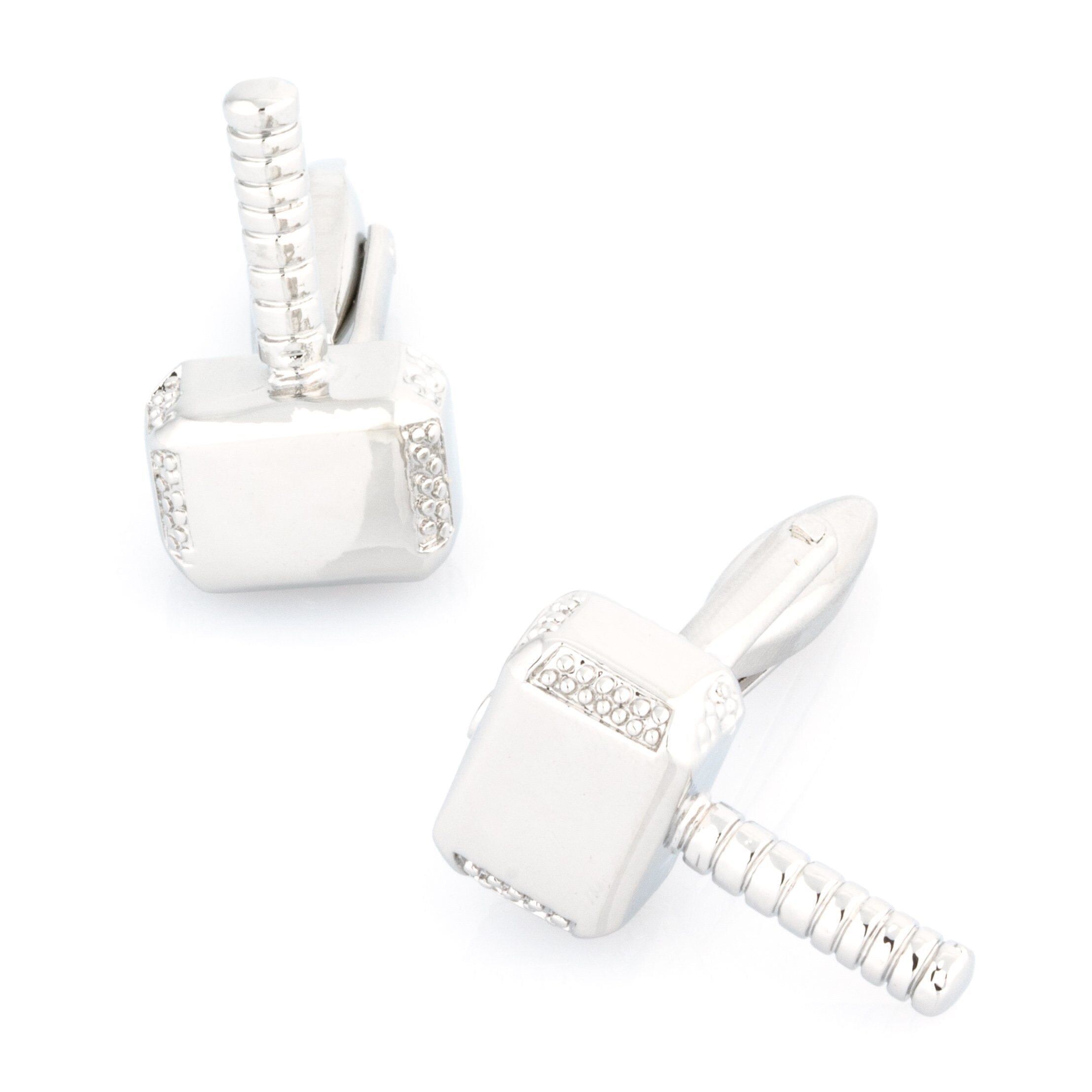 Thor Style Hammer Cufflinks Silver Novelty Cufflinks Clinks Australia Thor Style Hammer Cufflinks Silver 